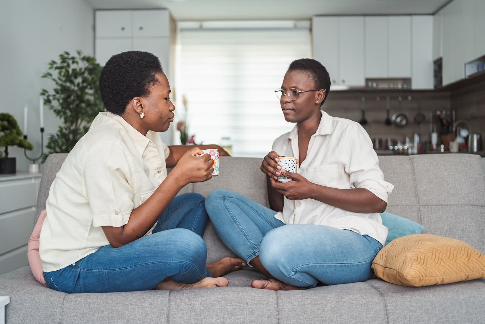 A therapist and client in conversation
